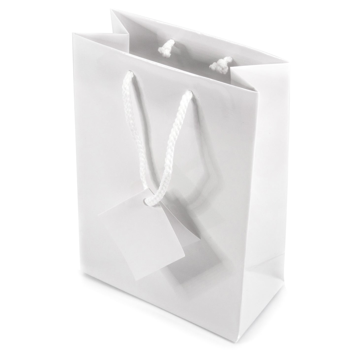 Glossy White Paper Tote Gift Bags