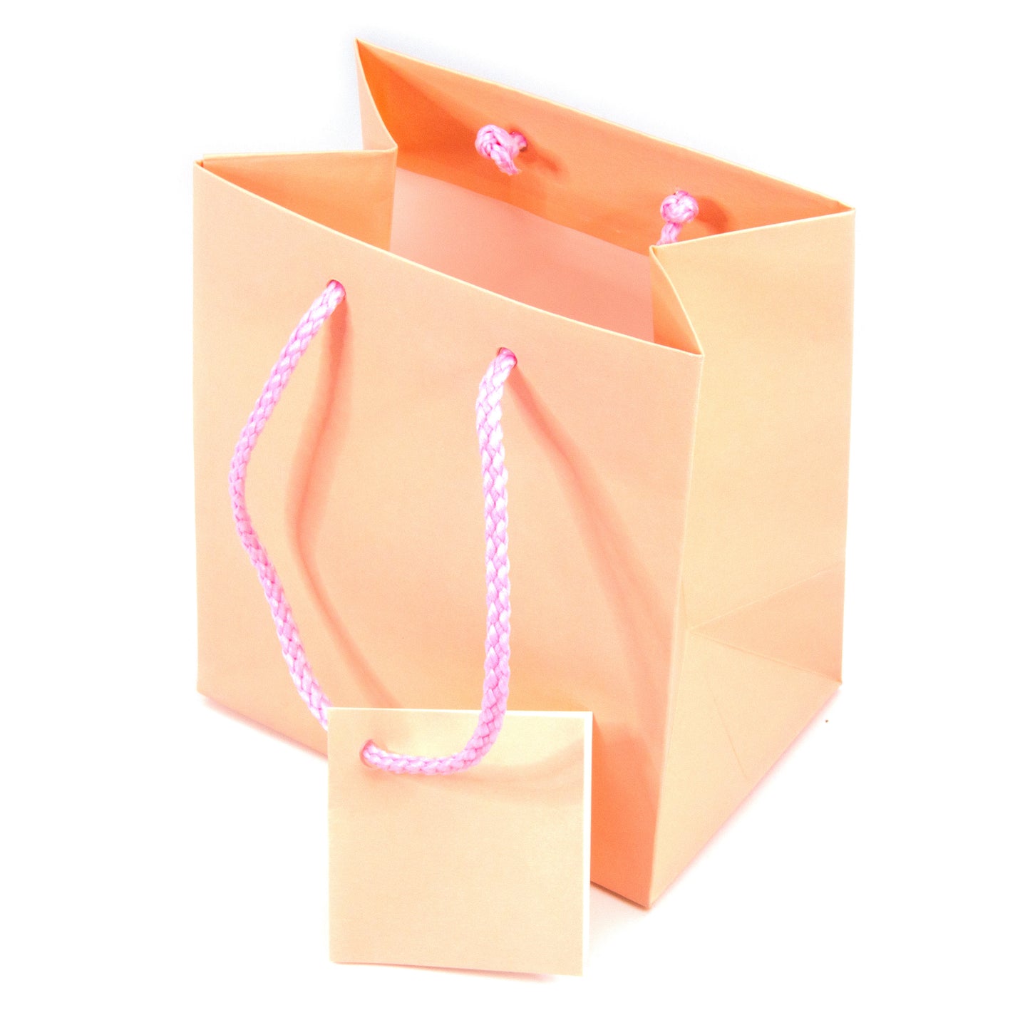 Matte Pink Paper Tote Gift Bags