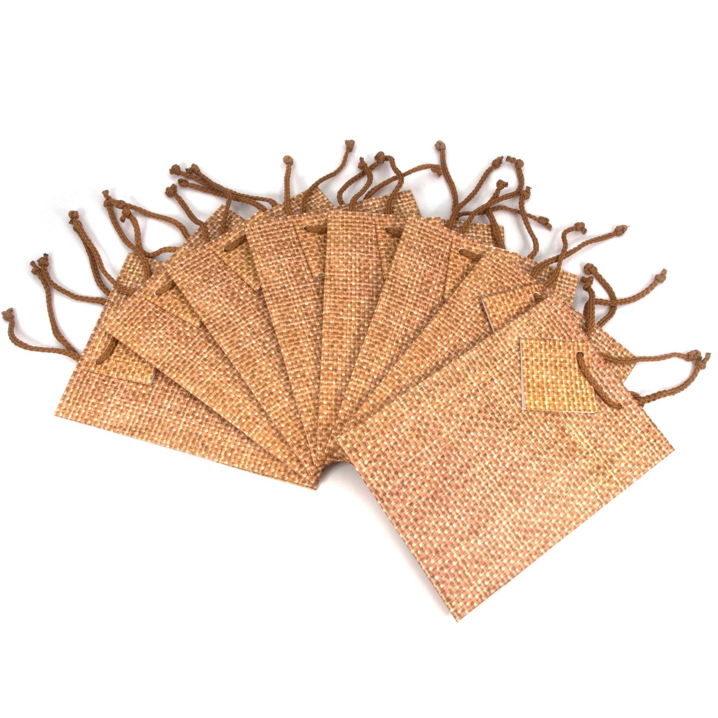 Burlap Print Paper Tote Gift Bags