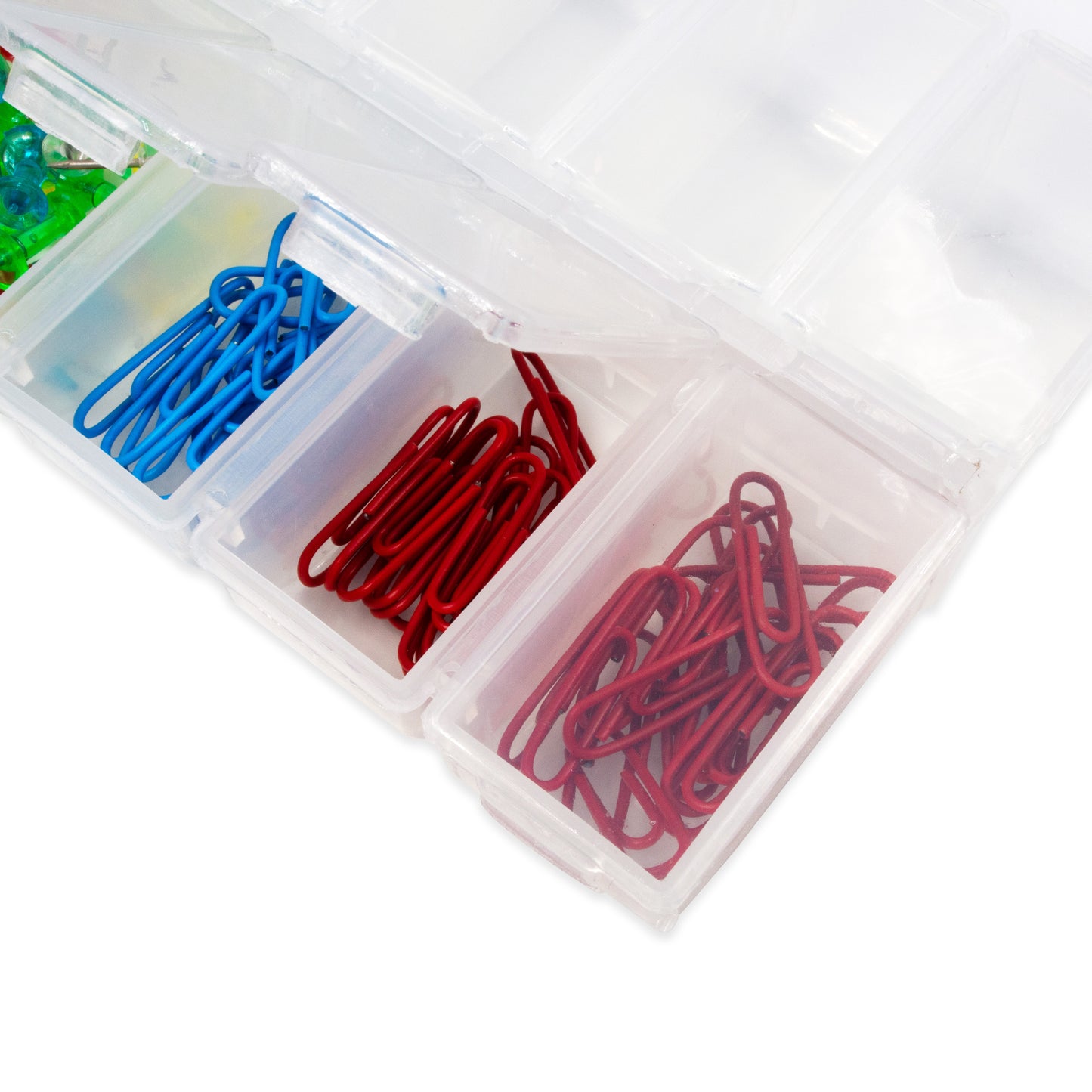 14 Compartments with snap lids