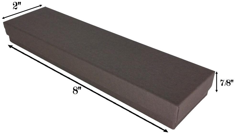 Chocolate Kraft Cotton Filled Boxes - 8" x 2" x 7/8"H