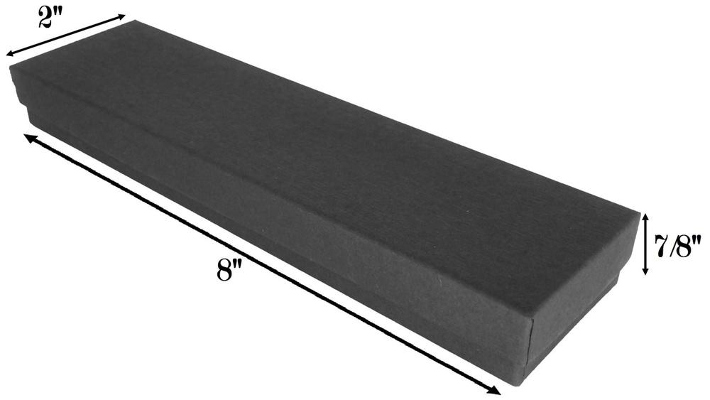 CuteBoxInc Black Kraft Cotton Filled Boxes 8" x 2" x 7/8"H