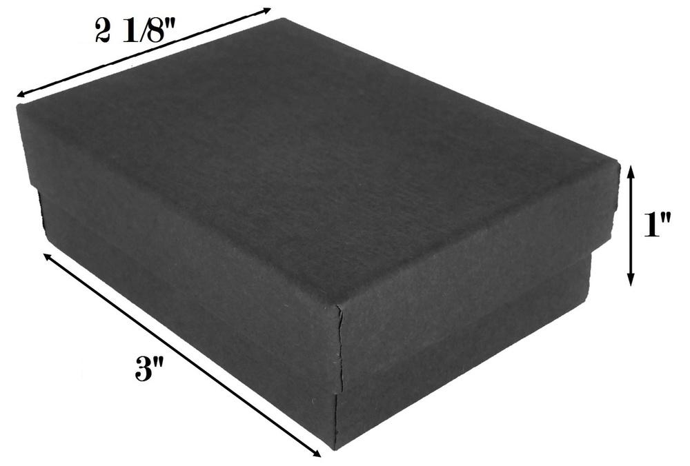 CuteBoxInc Black Kraft Cotton Filled Box 3" x 2 1/8" x 1"Hes