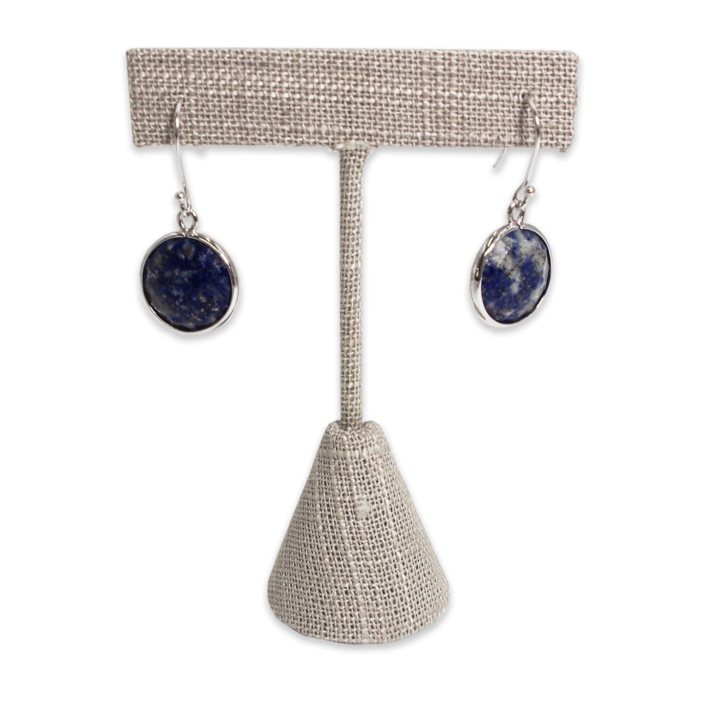 Grey Linen Single Piece Earring T-Shape Display