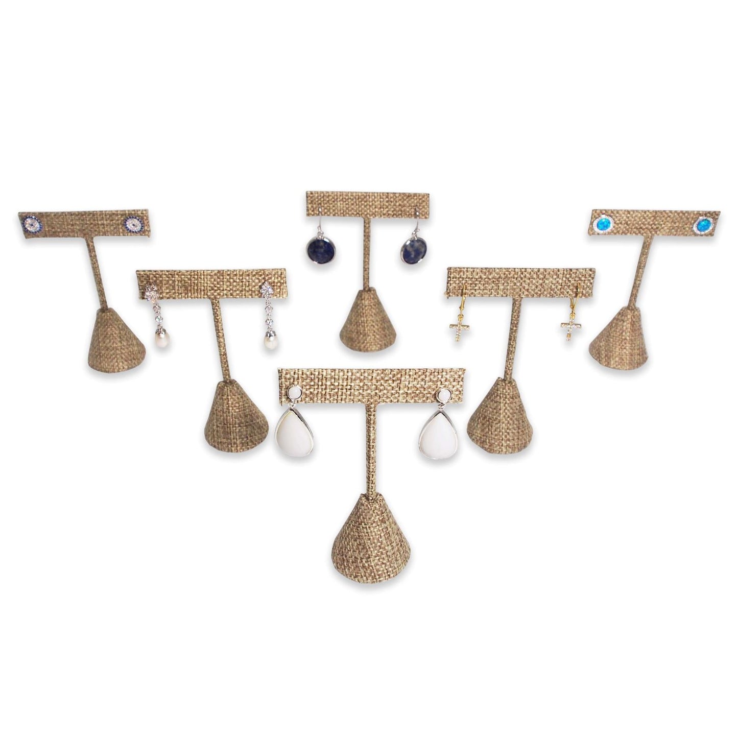 Burlap Single Piece Earring T-Shape Display