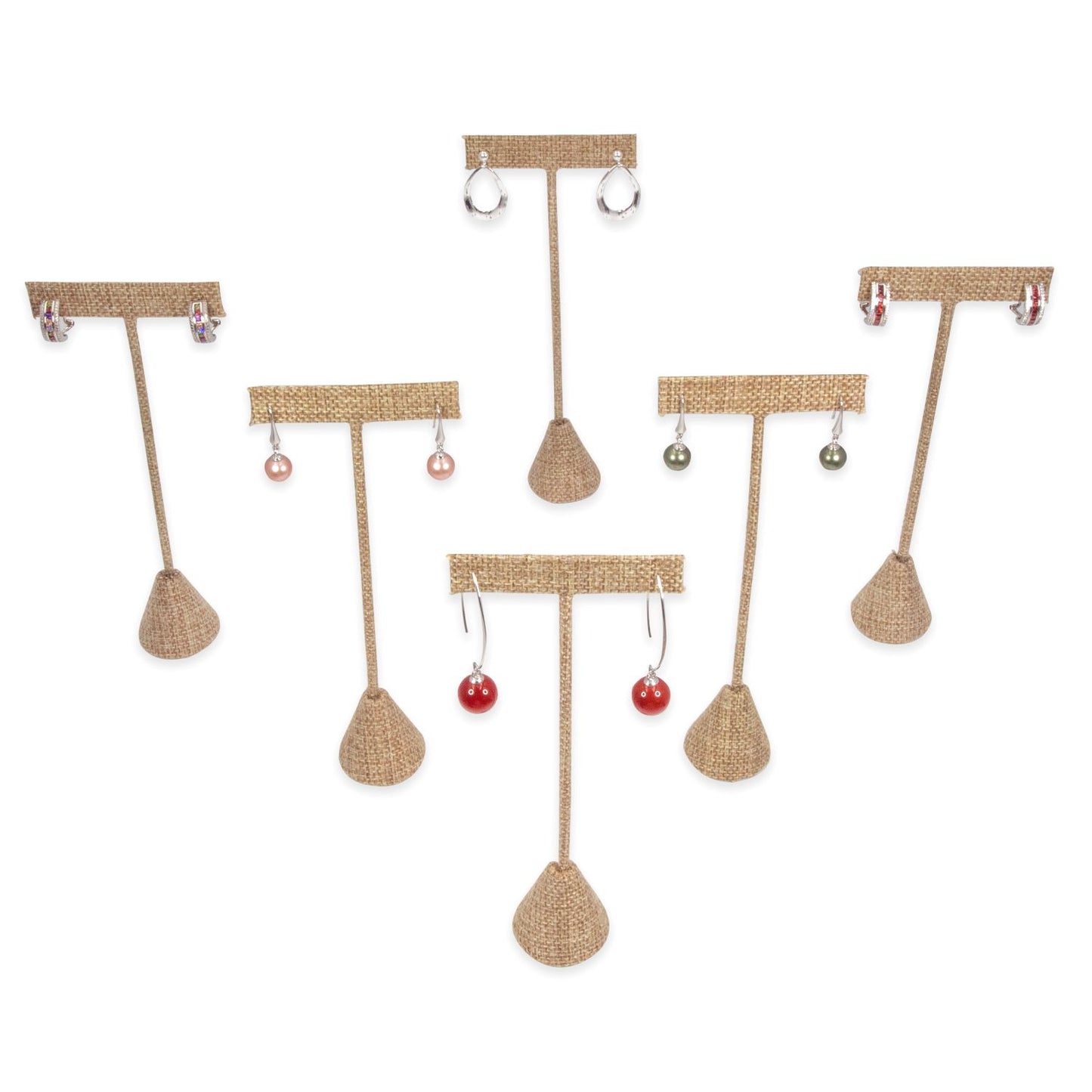 Burlap Single Piece Earring T-Shape Display