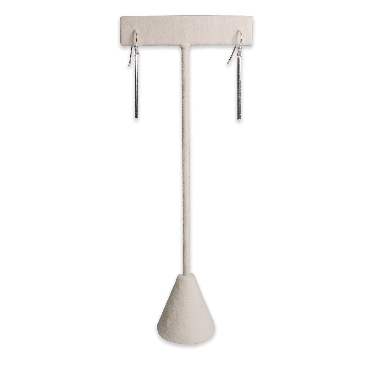 Beige Suede Single Piece Earring T-Shape Display