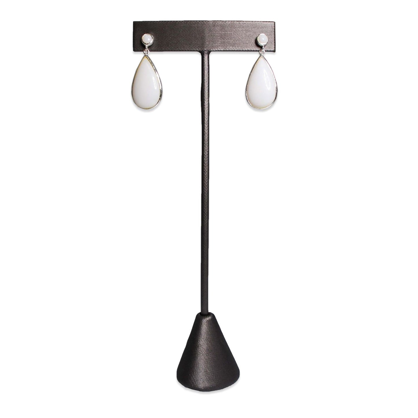 Steel Grey Leatherette Single Piece Earring T-Shape Display