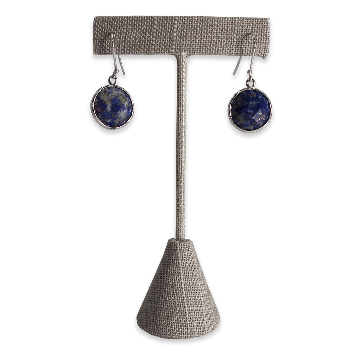 Grey Linen Single Piece Earring T-Shape Display