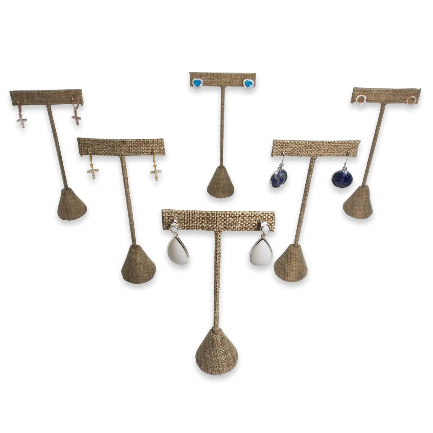 Burlap Single Piece Earring T-Shape Display