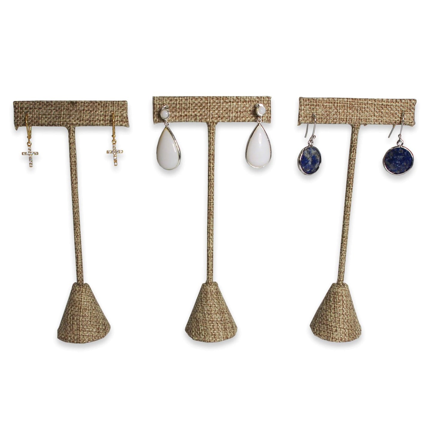Burlap Single Piece Earring T-Shape Display
