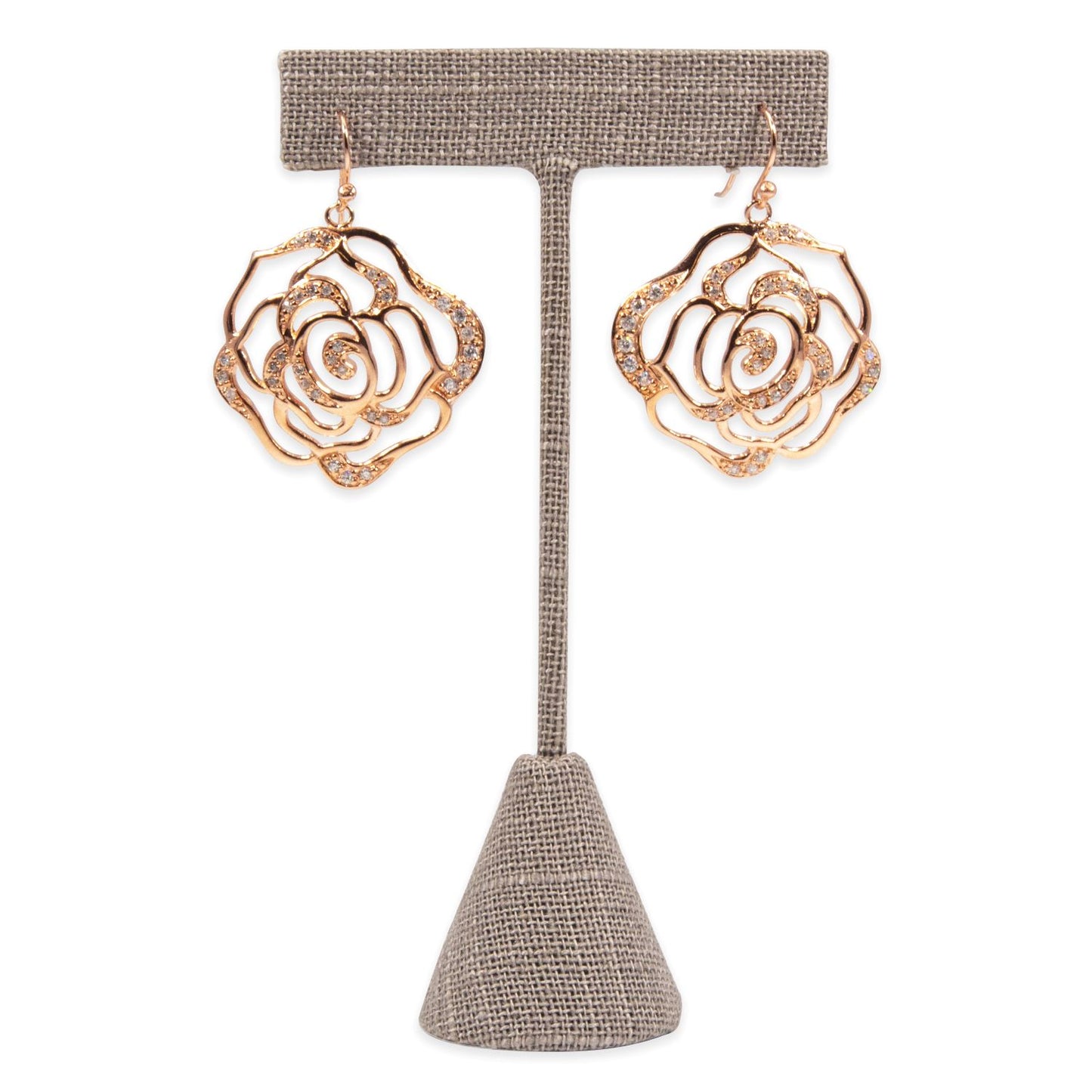 Grey Linen Single Piece Earring T-Shape Display