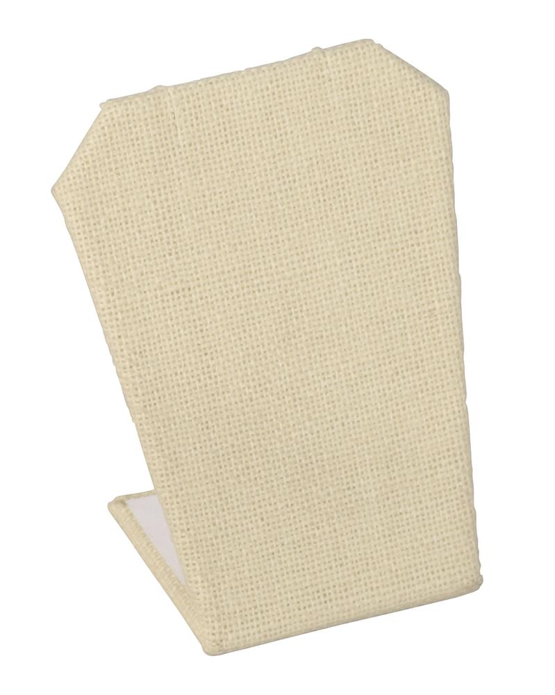 Beige Linen Single Slant-Edge Earring Display Stand