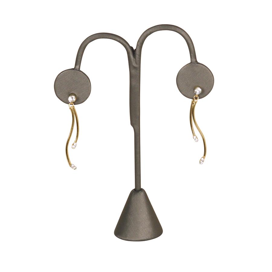 Beige Linen Single Earring Display Tear Drop Shape 4 3/4"H
