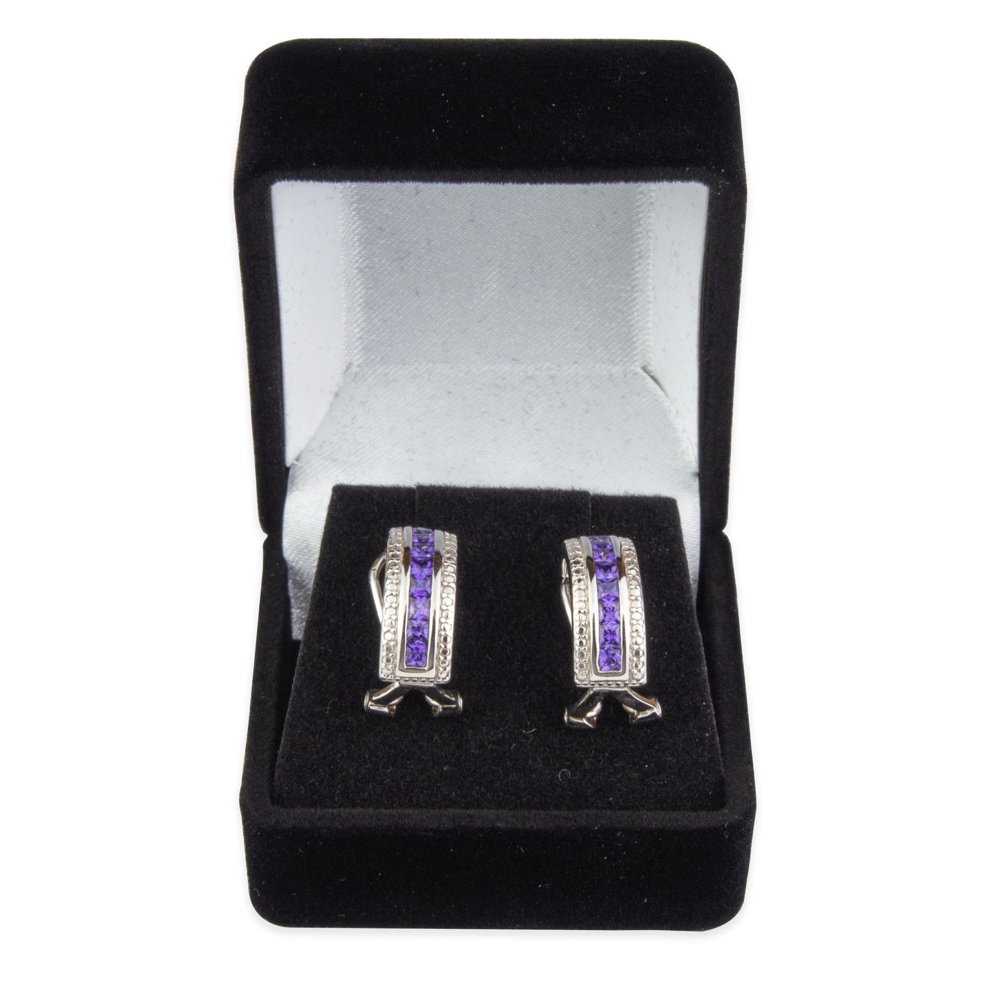 Soft Flocked Black Velour Earring Gift Box