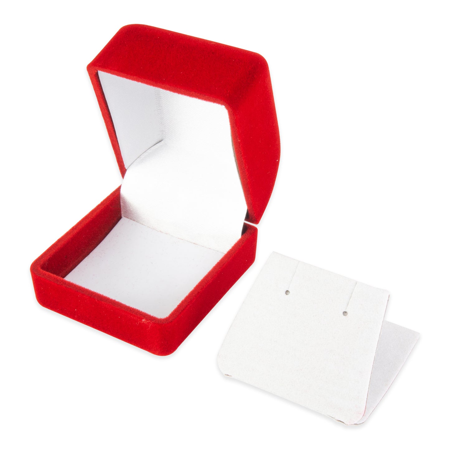 Soft Flocked Red Velour Earring Gift Box