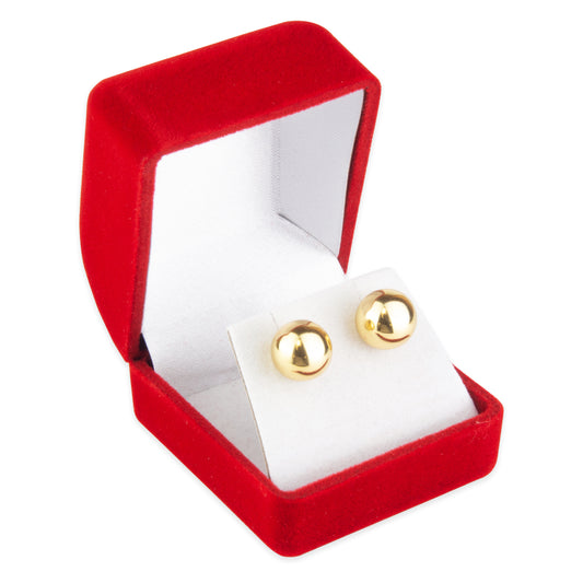 Soft Flocked Red Velour Earring Gift Box