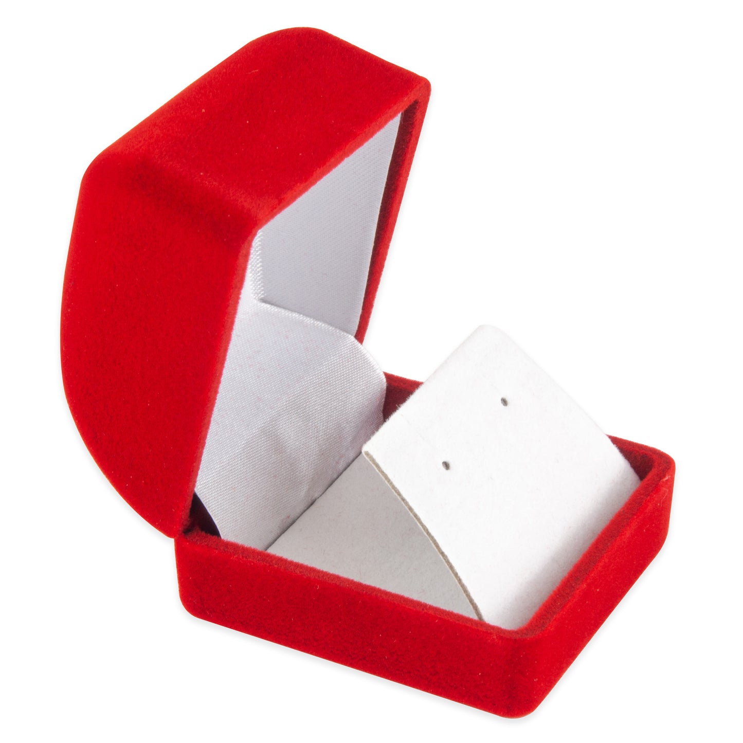 Soft Flocked Red Velour Earring Gift Box