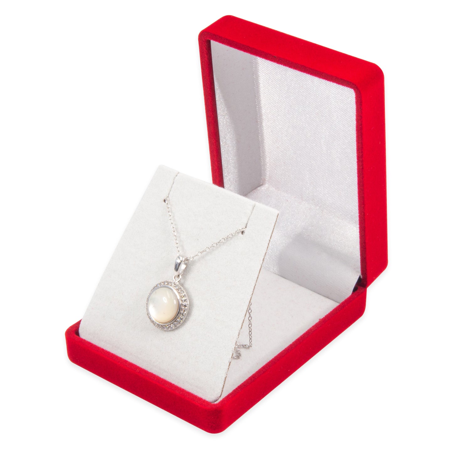 Soft Flocked Red Velour Pendant/Earring Gift Box