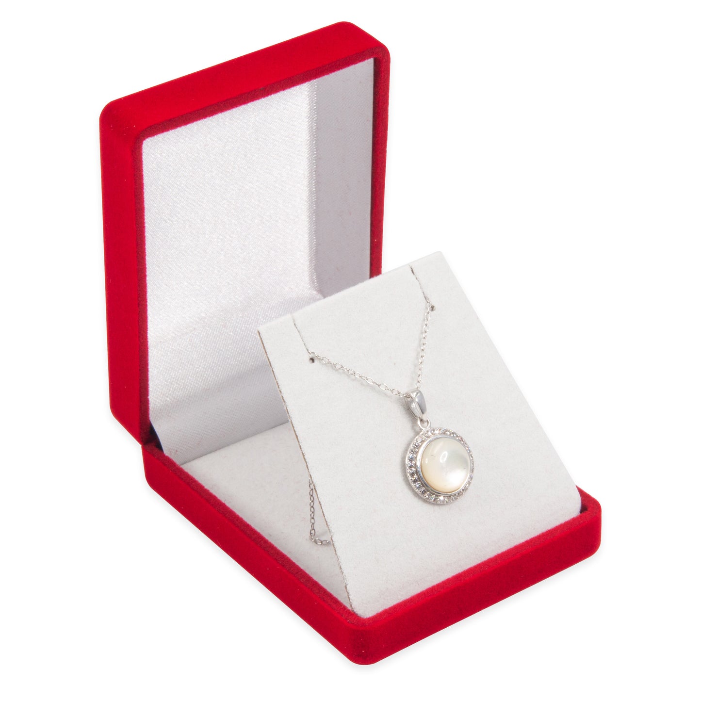Soft Flocked Red Velour Pendant/Earring Gift Box