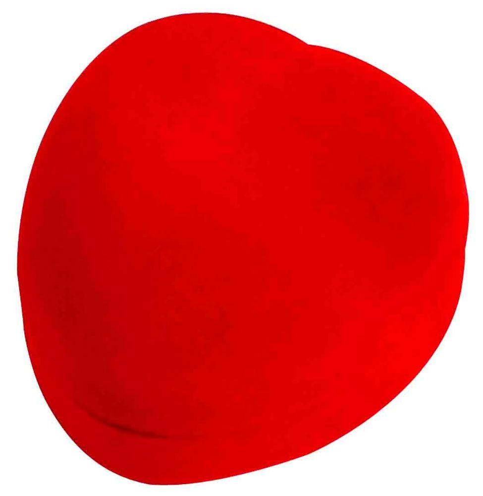 Soft Flocked Red Velour Large Heart Necklace Gift Box