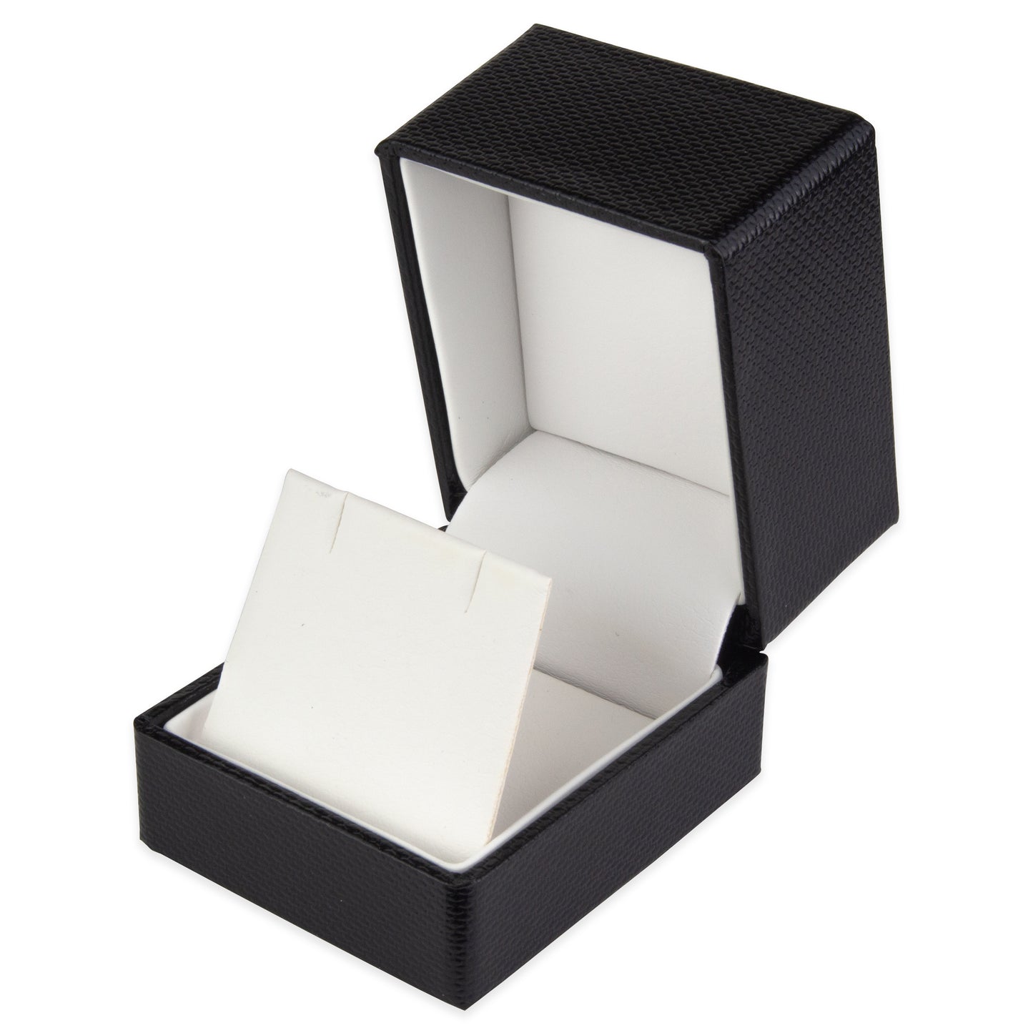 Exquisite Textured Black Earring Gift Box with Pre-tied Ribbon