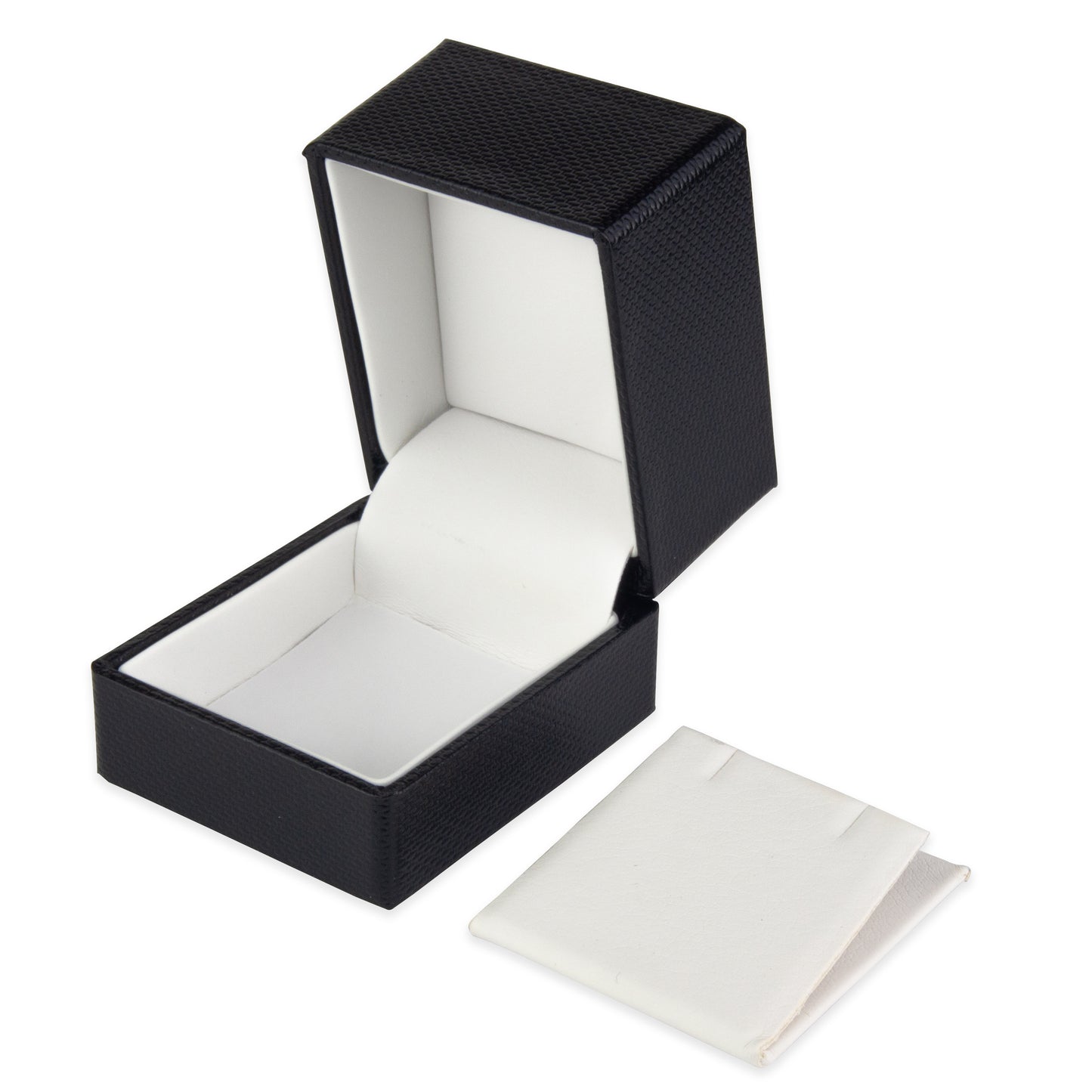 Exquisite Textured Black Earring Gift Box with Pre-tied Ribbon