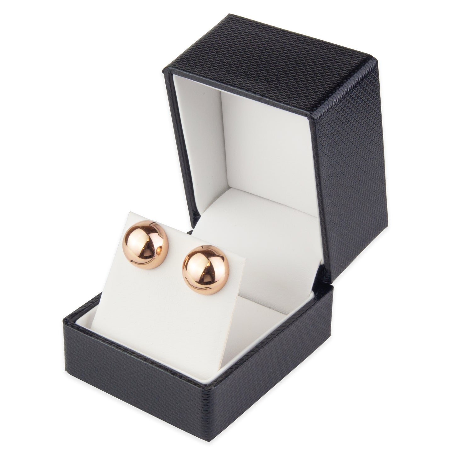 Exquisite Textured Black Earring Gift Box with Pre-tied Ribbon