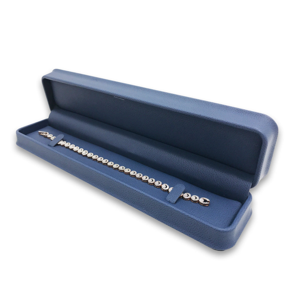 Deluxe Blue Soft Touch Faux Leather Jewelry Boxes
