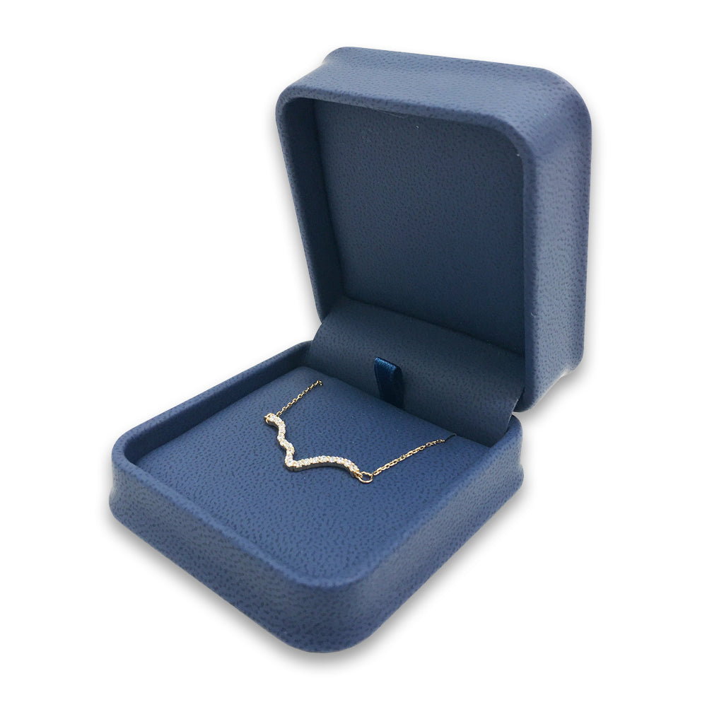 Deluxe Blue Soft Touch Faux Leather Jewelry Boxes