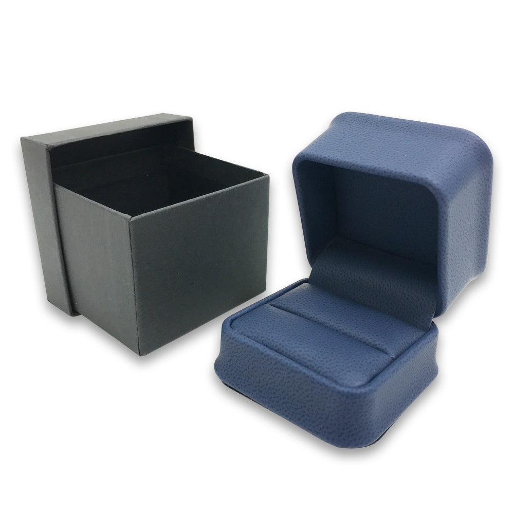 Deluxe Blue Soft Touch Faux Leather Jewelry Boxes