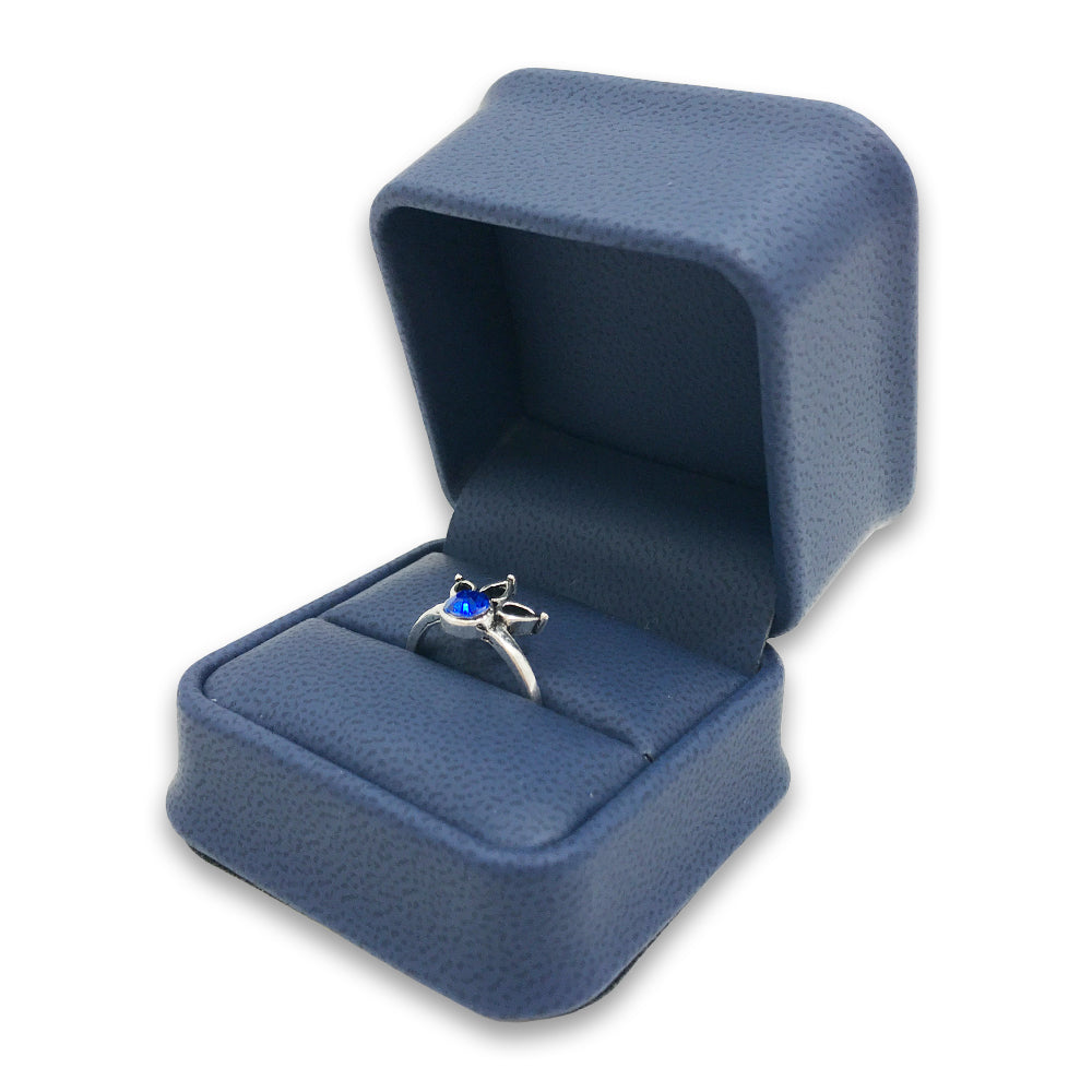 Deluxe Blue Soft Touch Faux Leather Jewelry Boxes