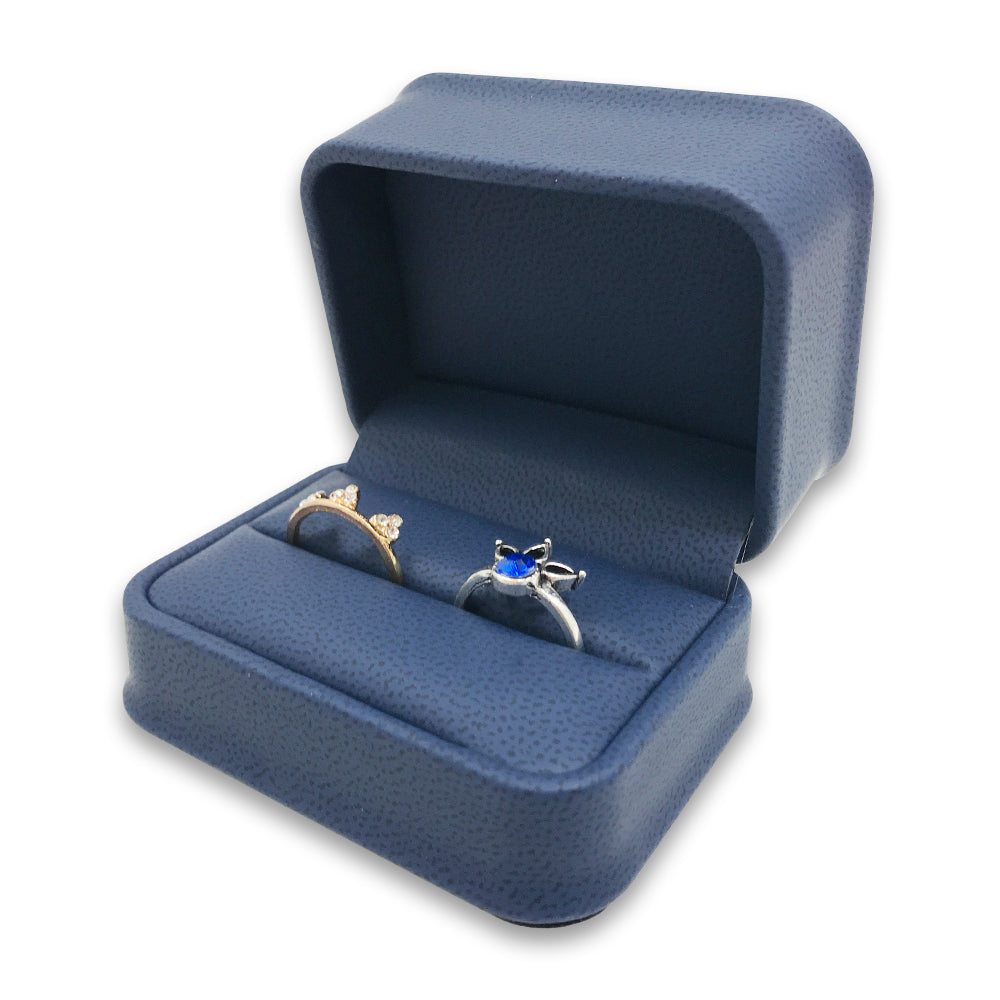 Deluxe Blue Soft Touch Faux Leather Jewelry Boxes