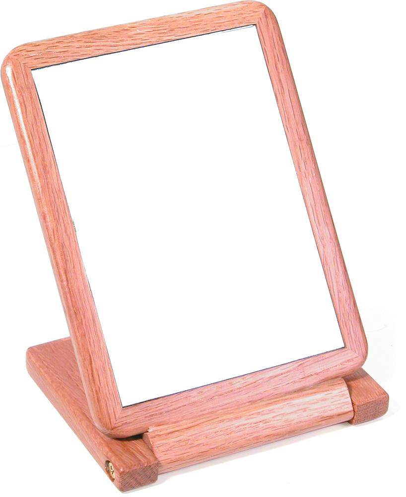 Heavy duty Natural Faux Wood Small Folding Mirror