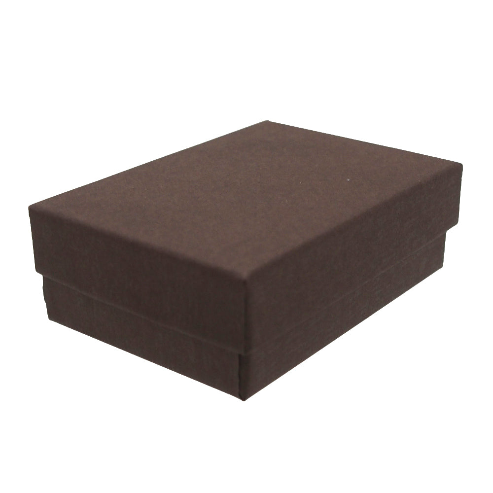 Case of 500 Chocolate Kraft Cotton Filled Boxes - 2 7/16" x 1 5/8" x 13/16"H