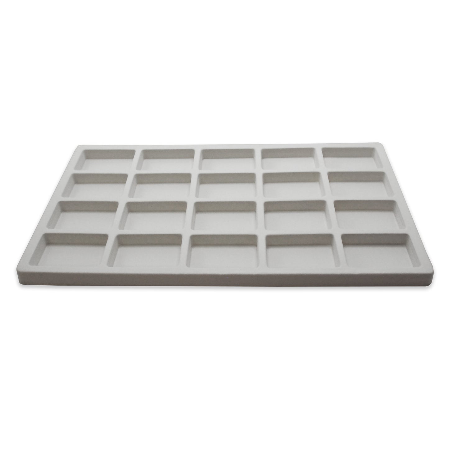 White Flocked Plastic Compartment Tray Insert