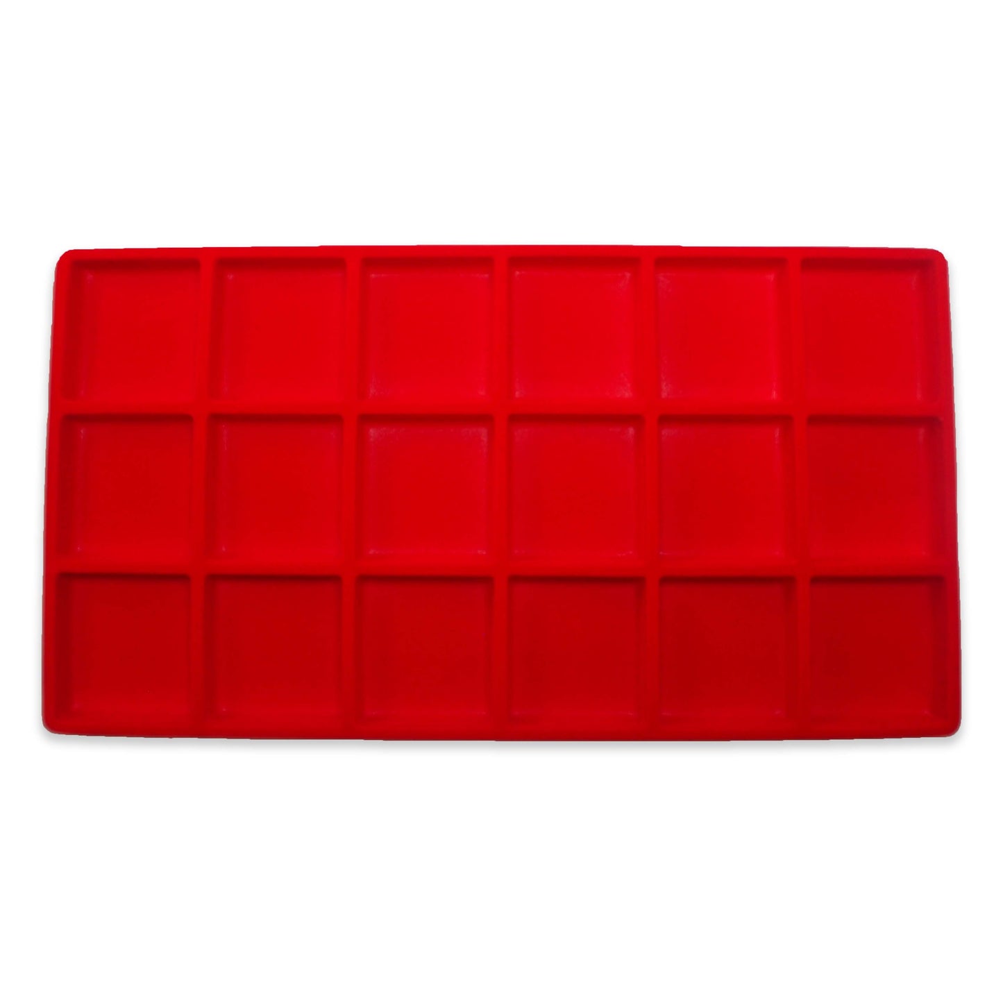 Red Flocked Plastic Compartment Tray Insert