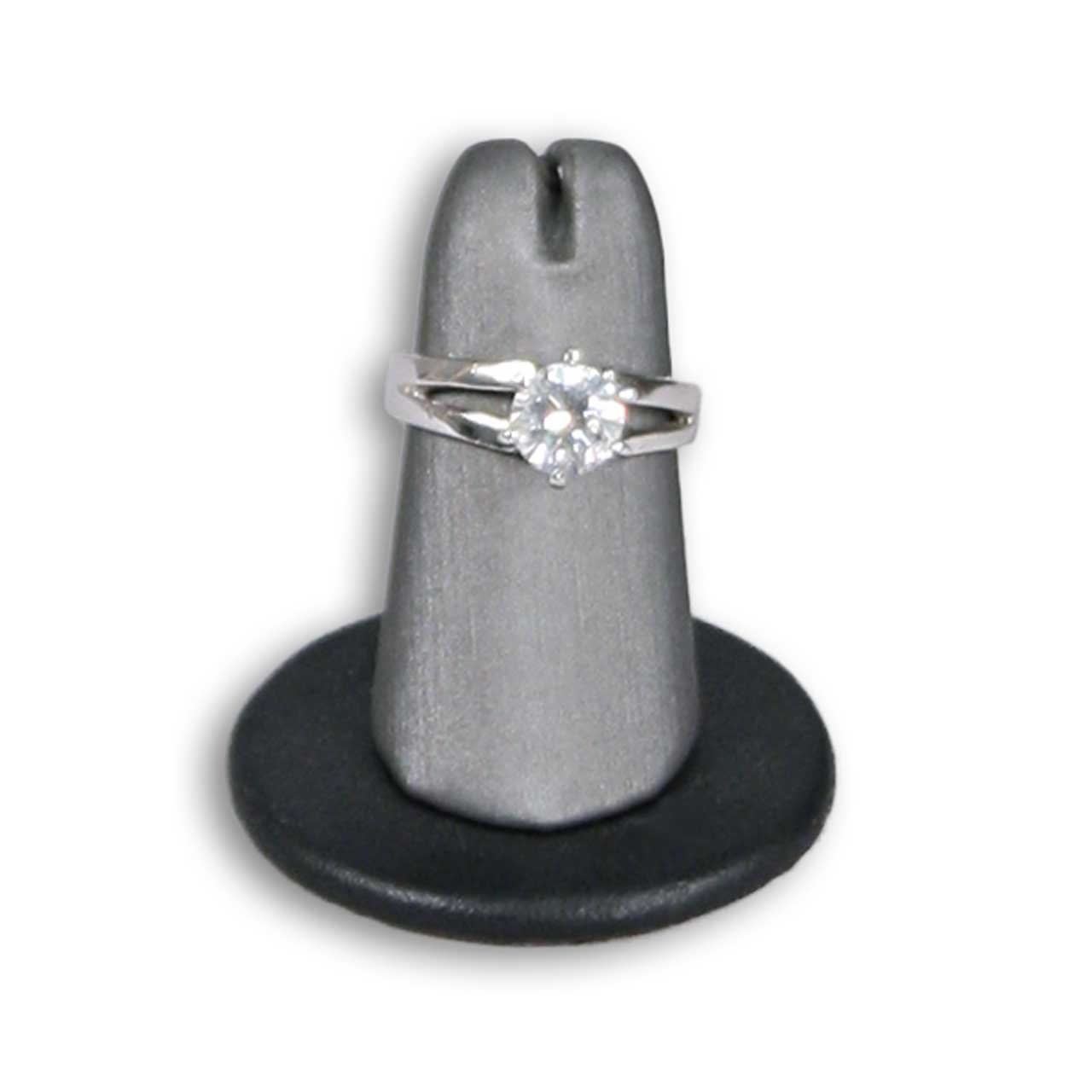 16 Ring Steel Grey w/Black Faux Leather Trim Set