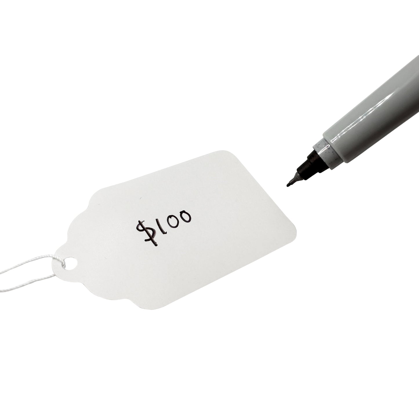Large White String Tags - 100pcs