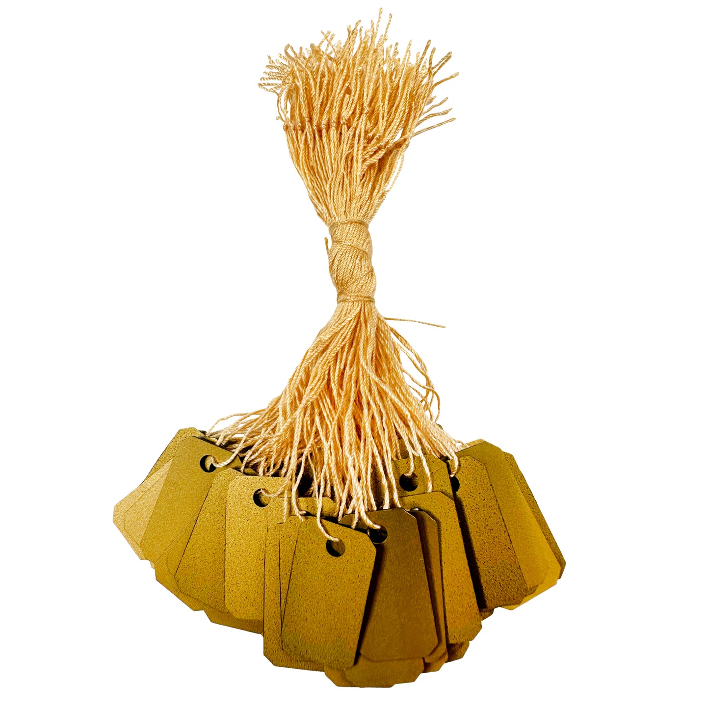 Small Gold Plastic String Tags 100pcs