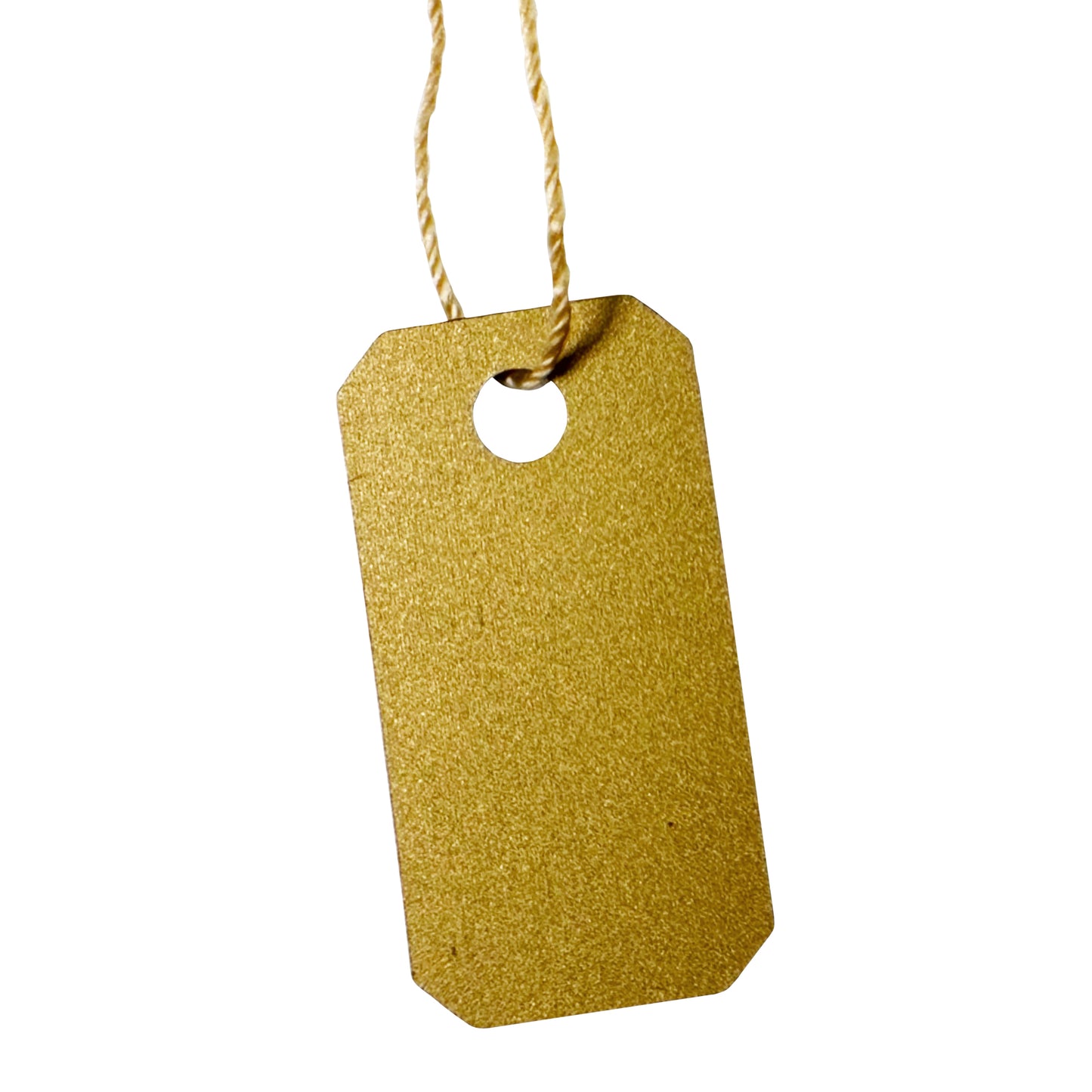 Small Gold Plastic String Tags 100pcs