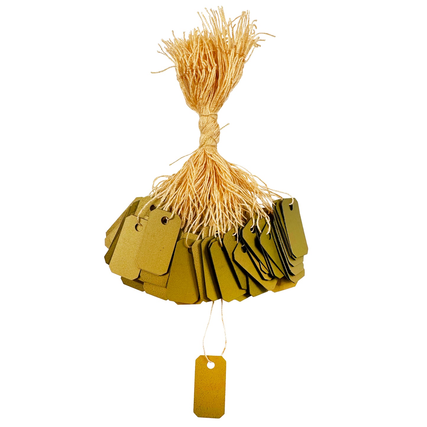 Small Gold Plastic String Tags 100pcs