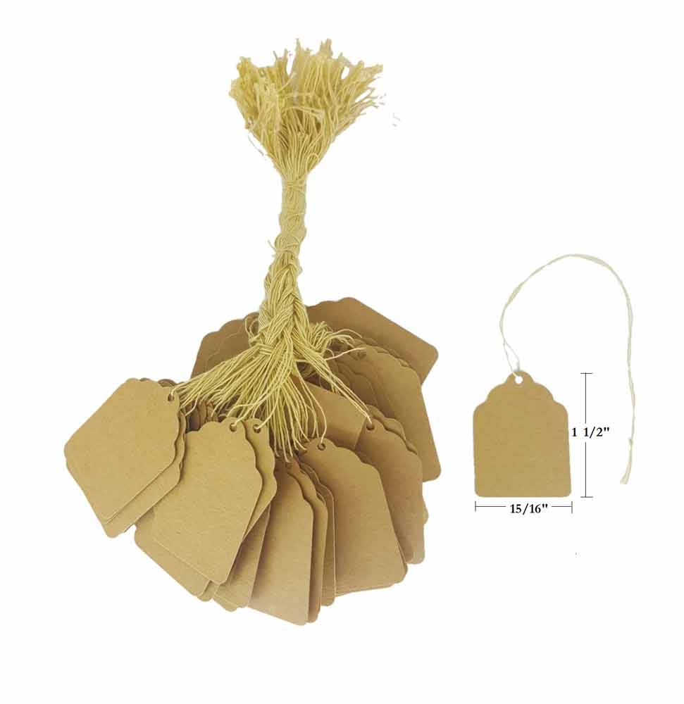 Plain kraft brown string tags