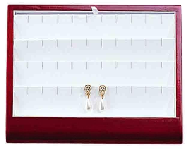 Faux Rosewood 20 Pendant/Earring Curved Jewelry Tray