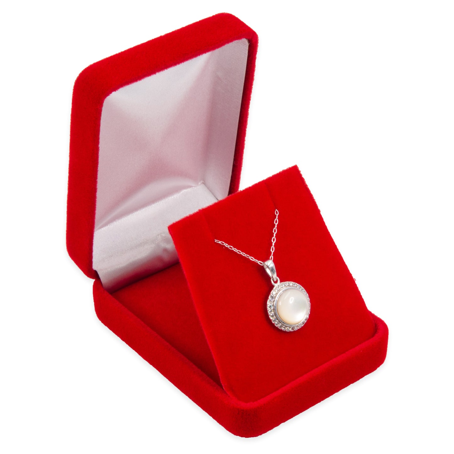 Classic Red Velvet Pendant/Earring (Flap)Jewelry Gift Box