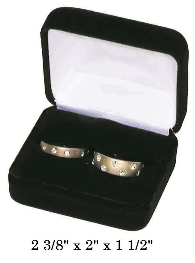 Classic Black Velvet Double Ring Gift Box