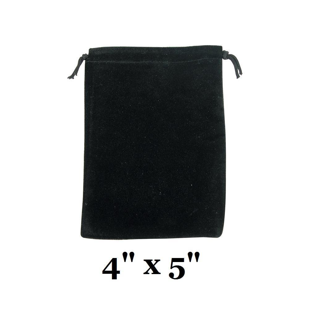 Black Ultra-Soft Velvet Drawstring Bags - 12 Bags in a pack - Multiple sizes available