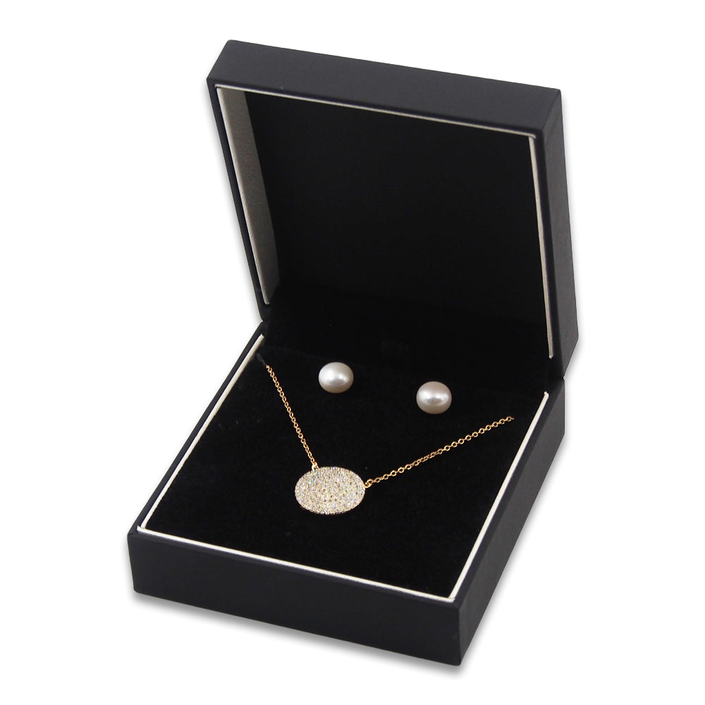 Elegant Matte Black Hinged Jewelry Gift Box