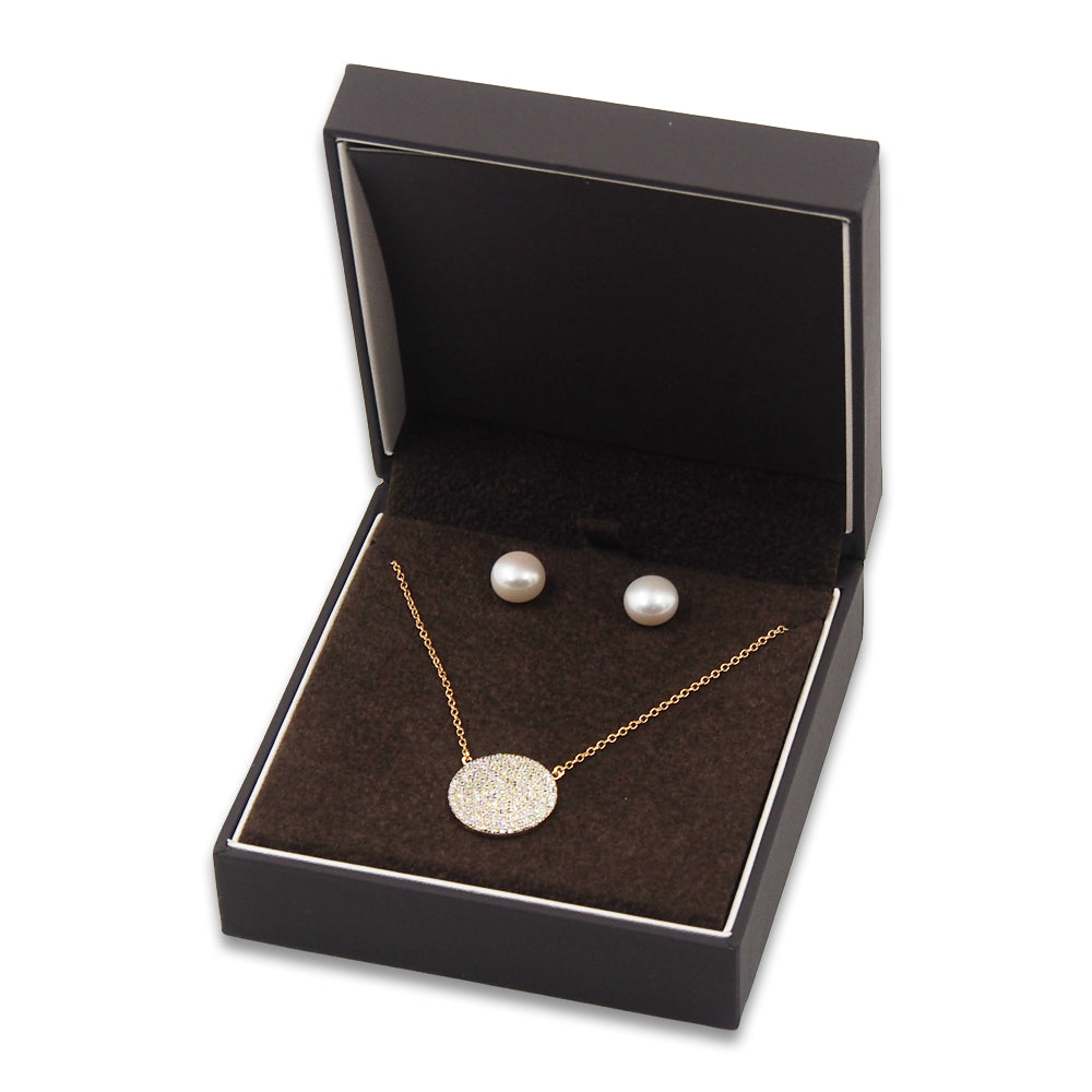 Elegant Matte Black Hinged Jewelry Gift Box