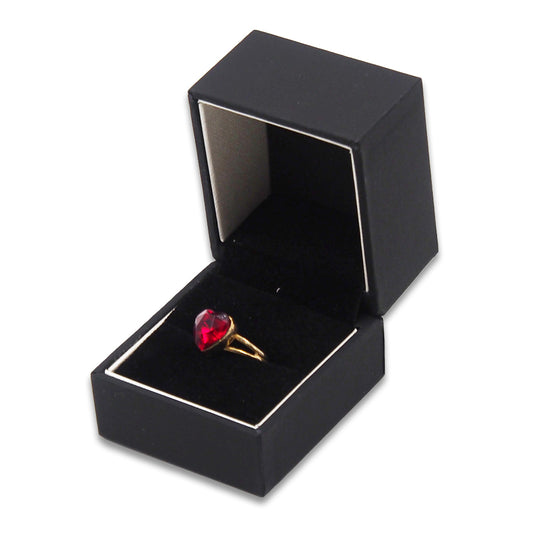 Elegant Matte Black Hinged Jewelry Gift Box
